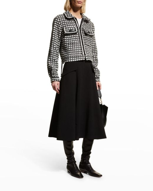Maison Common Tweed Zipup Crop Jacket in Black Lyst