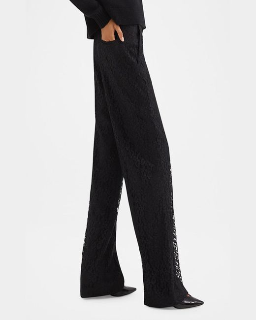 Theory Black Leopard Lace Clean Pants