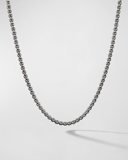 David Yurman White Box Chain Necklace In Gray Titanium, 2.7mm, 24"l for men