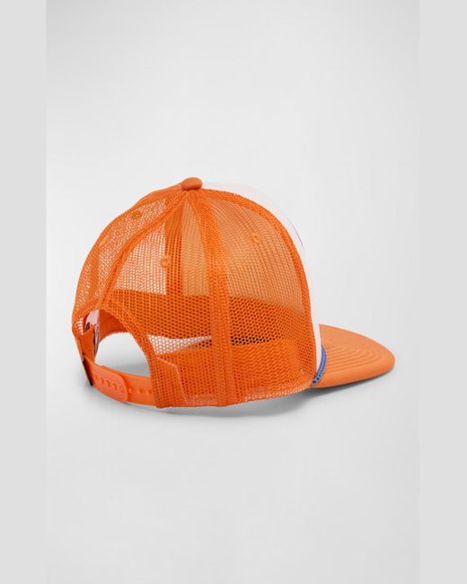 BBCICECREAM Orange Space Logo Trucker Hat for men