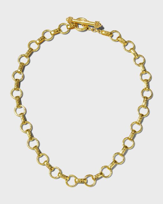 Elizabeth Locke Metallic Torcello Link Necklace With Gold Toggle, 17"l