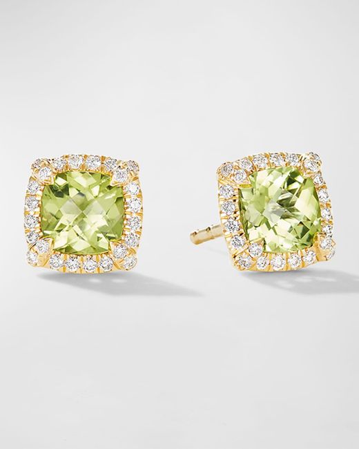 David Yurman Metallic Chatelaine Earrings With Gemstone And Diamonds In 18k Gold, 7mm