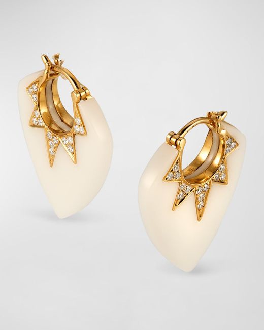 Sorellina Metallic 18K Earrings With Onyx And Gh-Si Diamonds, 25X20Mm