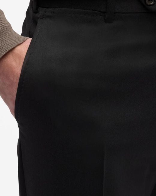 Emporio Armani Gray Basic Flat-front Wool Trousers for men