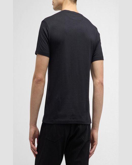 Stefano Ricci Black Embroidered Chain Logo T-Shirt for men