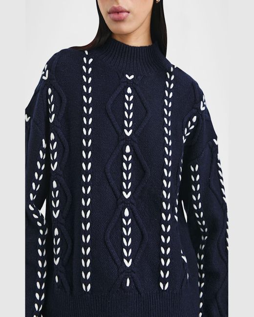 Rails Blue Tori Ribbed Wool-Blend Sweater