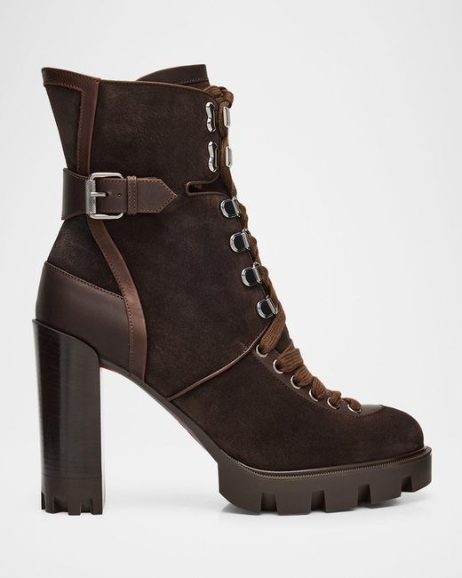 Christian Louboutin Black 100Mm New Macademia Mixed Leather Ankle Boots