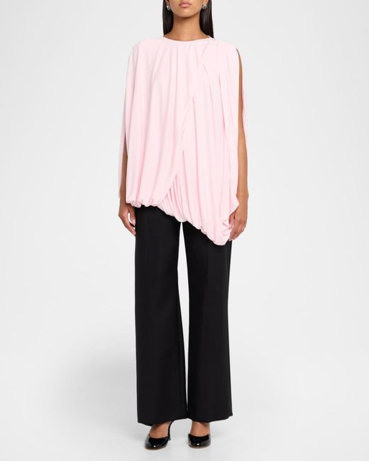 Loewe Pink Draped Viscose Bubble Top
