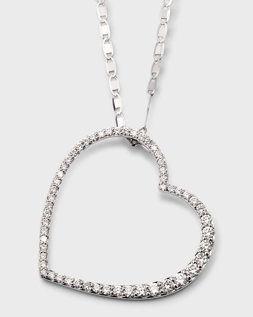 Lana Jewelry White Flawless Graduating Heart Pendant Necklace, 18"l