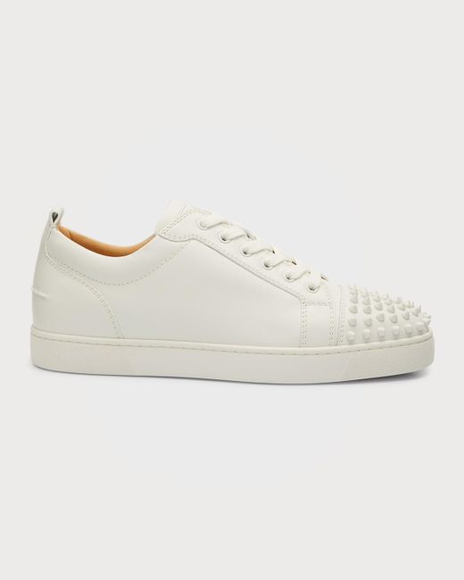 Christian Louboutin White Louis Junior Spiked Low-Top Sneakers for men