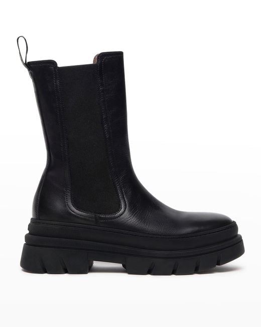 Nero Giardini Calfskin Chelsea Moto Boots in Black | Lyst