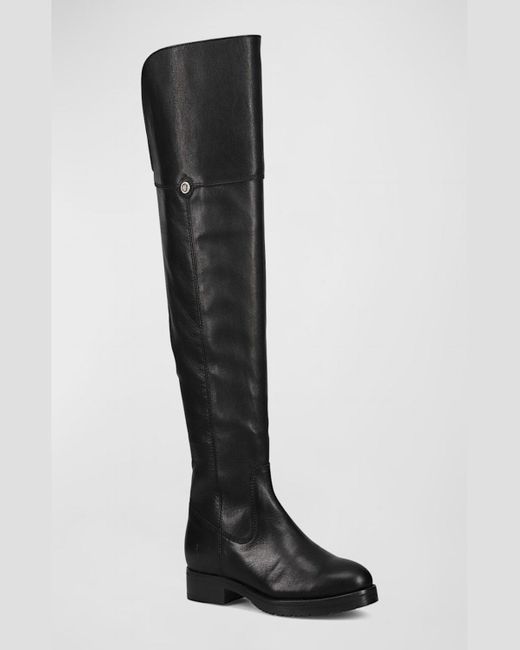 Frye Black Melissa Leather Over-the-knee Boots