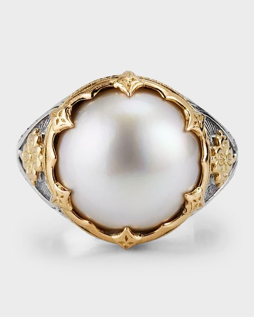 Konstantino White Sterling Silver And 18k Gold Pearl Ring