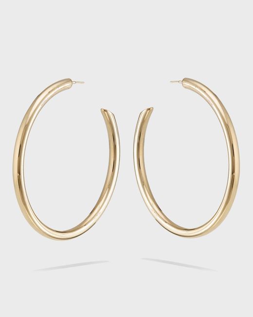 Lana Jewelry Natural Hollow 14k Gold Hoop Earrings W/ Diagonal Edges