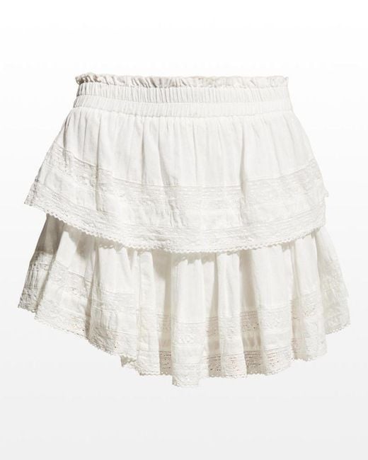 LoveShackFancy Natural Ruffle Mini Skirt