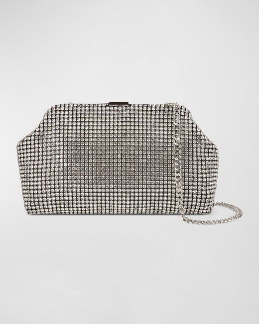 Rafe New York Gray Madeleine Crystal-embellished Frame Clutch Bag