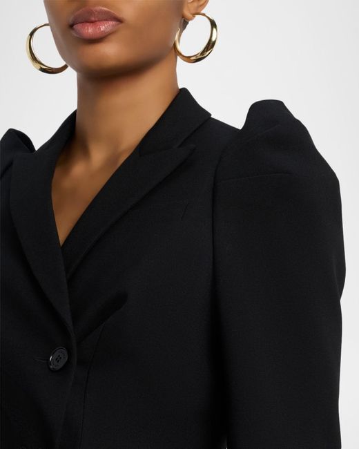 McQueen Black Structured Stretch Wool Double-Breasted Blazer Jacket