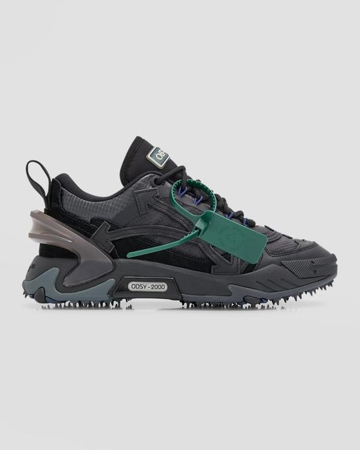Off-White c/o Virgil Abloh Black Odsy 2000 Leather Sneakers