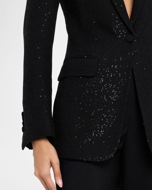 Tom Ford Black Sequined Single-Breasted Blazer Jacket