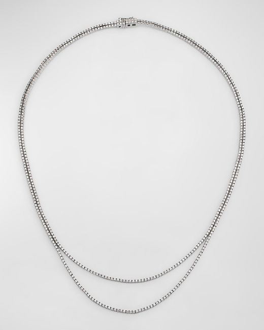 Lana Jewelry White Skinny Double Strand Tennis Necklace
