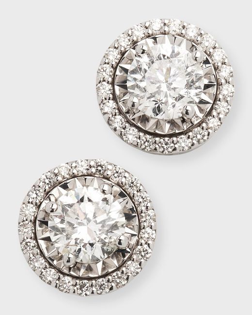 Cassidy Diamonds Multicolor 18k White Gold Illusion Diamond Halo Stud Earrings