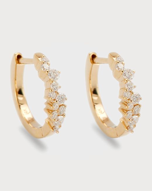 Sydney Evan Metallic 14k Gold Diamond Huggie Hoop Earrings