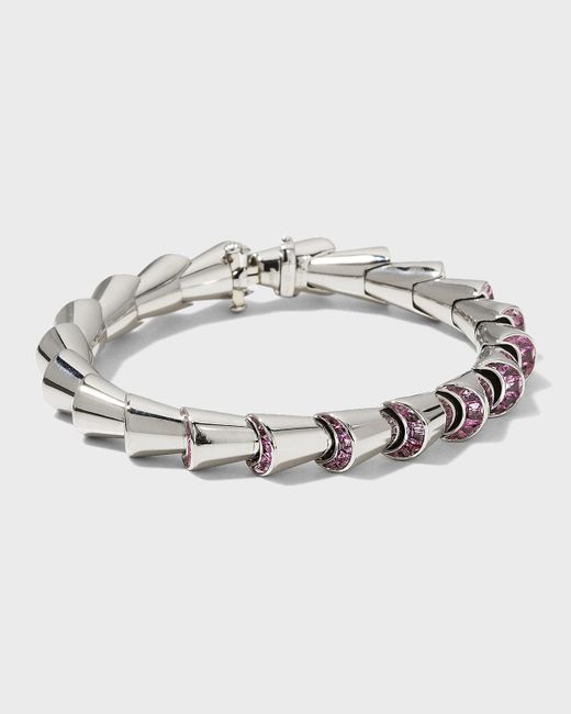 Oscar Heyman Metallic Platinum Pink Sapphire Cornucopia Bracelet