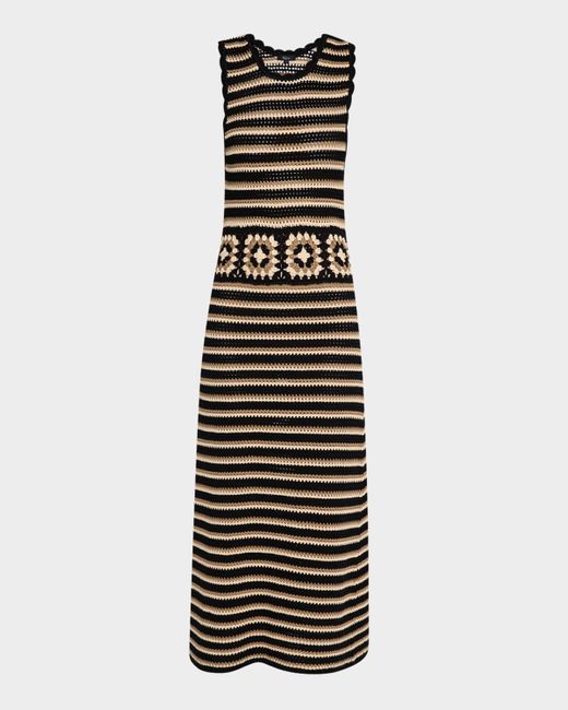 Rails White Coco Crochet-Knit Midi Dress