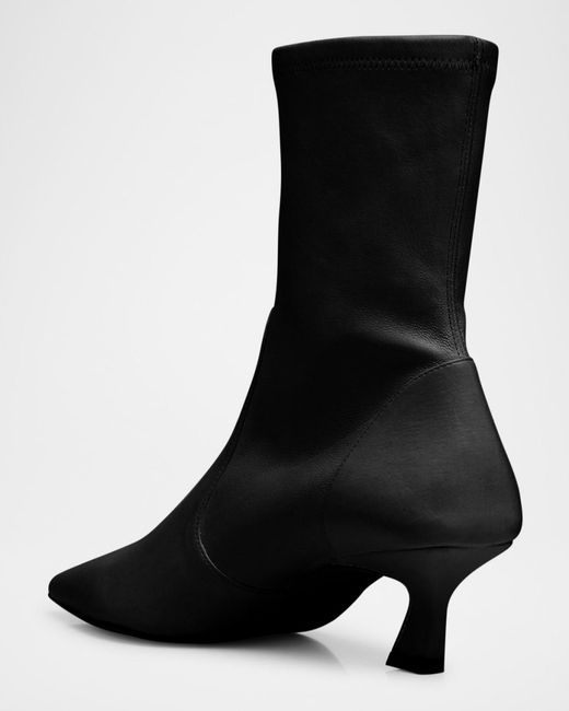 Stuart Weitzman Black 50Mm Vinnie Stretch Leather Booties