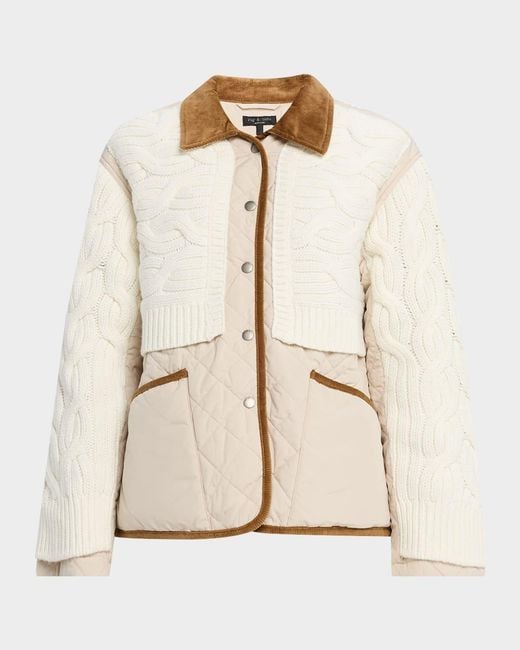 Rag & Bone Natural Ivy Mixed-Media Jacket