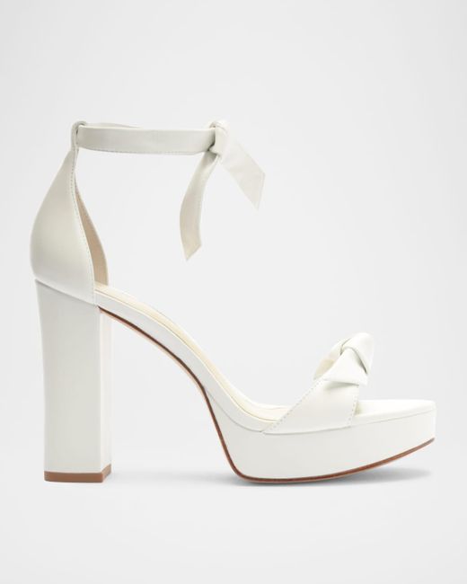 Alexandre Birman White Mabeleh Leather Platform Sandals