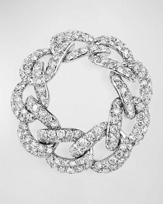 SHAY Metallic 18K Essential Pave Diamond Link Ring, 10Mm