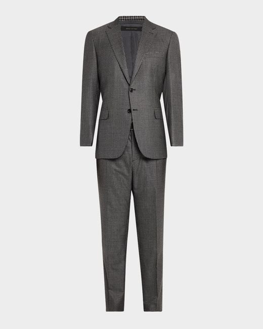 Brioni Gray Apos;S Wool Check Suit for men