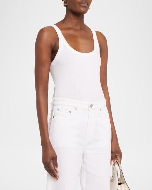 Rag & Bone White The Essential Ribbed Tank Top