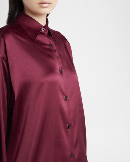 Tom Ford Red Button-Down Silk Shirt