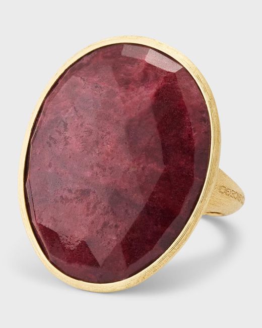 Marco Bicego Red Lunaria 18k Yellow Gold Ring With Thulite, Size 7