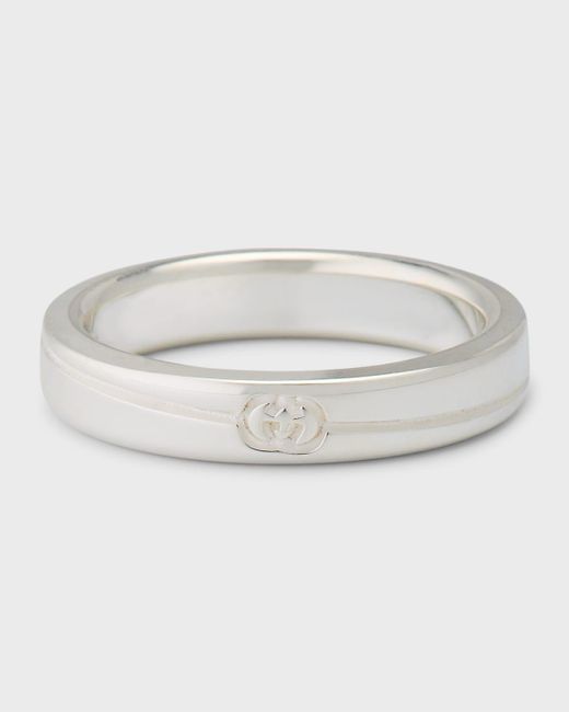 Gucci Gray Tag Ring, 4mm Silver for men
