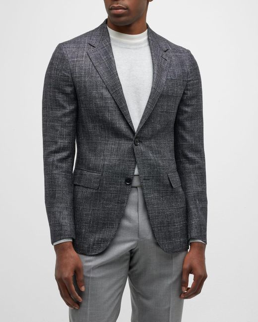 Zegna Gray Check Wool-Blend Sport Coat for men