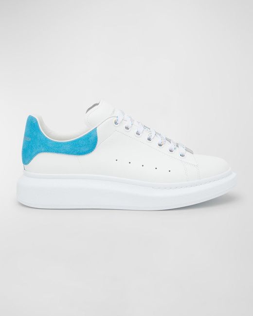 Alexander McQueen Blue Oversized Suede And Leather Low-top Sneakers for men