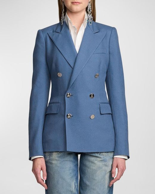 Ralph Lauren Collection Blue Camden Cashmere Double-Breasted Jacket