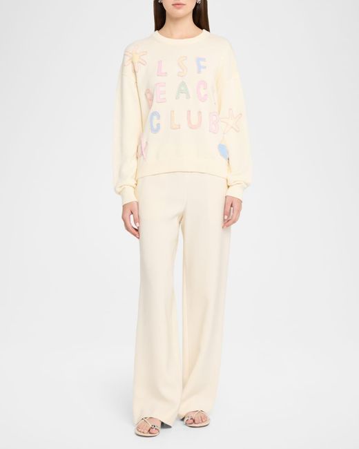 LoveShackFancy Natural Kora Embroidered Cotton Pullover