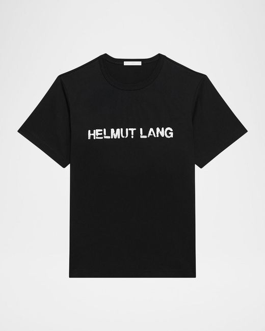 Helmut Lang Men's White Relaxed-Fit Stencil Cotton Tee