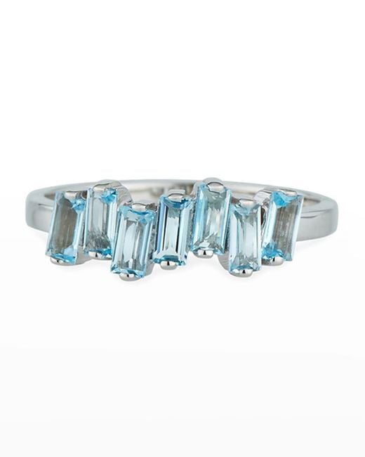 KALAN by Suzanne Kalan Blue 14k White Gold Amalfi Wave Ring, Size 4-8.5