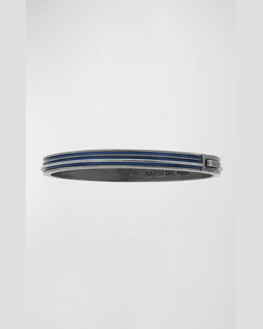 MARCO DAL MASO Blue Acies Thin Bangle Bracelet for men