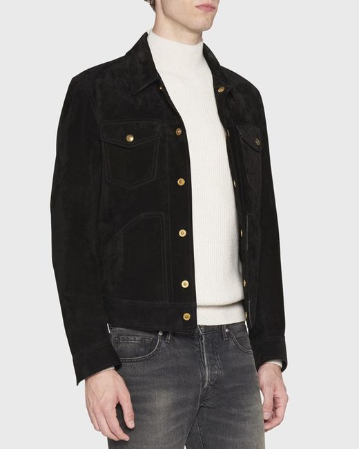 Tom Ford Black Apos;S Suede Western Jacket for men