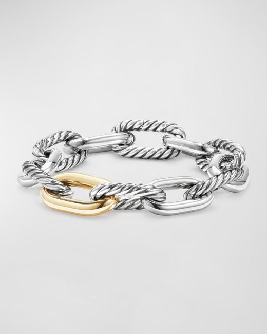 David Yurman Metallic Madison 18k Woman's Large Chain Link Bracelet, 13.5mm