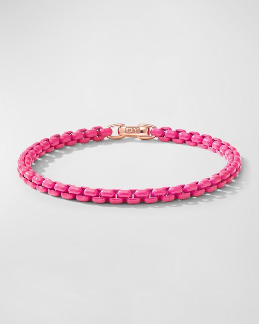 David Yurman Pink Dy Bel Aire Chain Bracelet With 14k Rose Gold, 4mm
