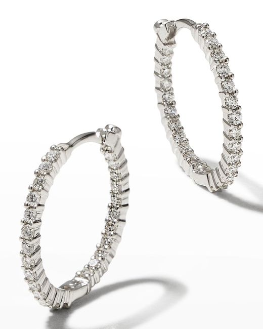 Roberto Coin White 18K Inside Outside Diamond Hoop Earrings, 22Mm