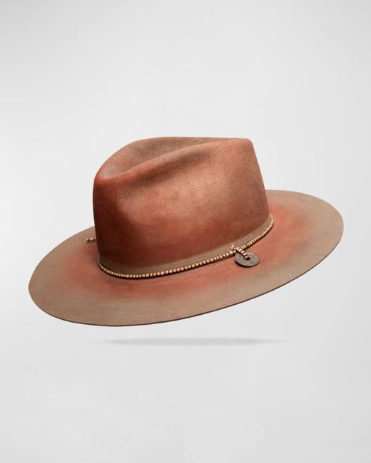 Worth & Worth by Orlando Palacios Brown Ombre Beaver Felt Fedora Hat for men