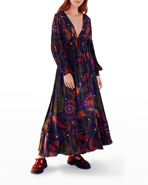 FARM Rio Tropical Tapestry Maxi Dress in Blue Lyst